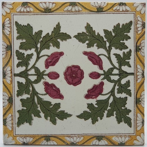 Antique fireplace tile red - fireplace,