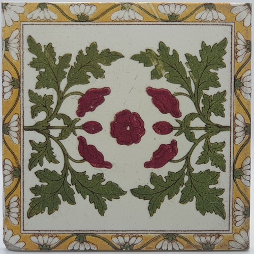 Antique fireplace tile red - fireplace,